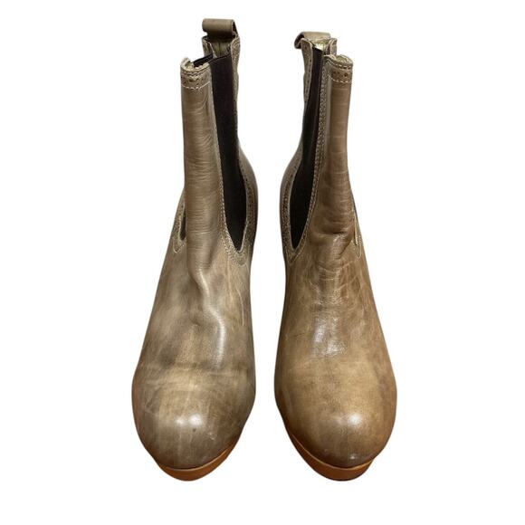 Bed Stu Brahmin Chelsea Pull On Heeled Boots Brown Leather Booties Size 11 - Picture 5 of 9